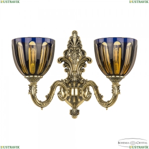 7101B14/2/175 GB P1 U Amber-Blue/H-1H Бра хрустальное Bohemia Ivele Crystal