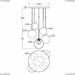 MOD521PL-05G Подвесной светильник Maytoni, Basic Form