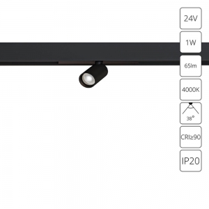 A6226PL-1BK Трековый светильник 1W 4000К для магнитного шинопровода Arte lamp, Presto