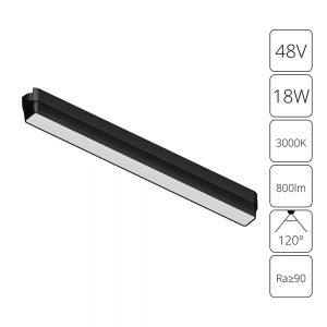 A1168PL-1BK Трековый светильник 18W 3000К для ультратонкого магнитного шинопровода Arte lamp, Rapid