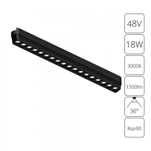 A1169PL-1BK Трековый светильник 18W 3000К для ультратонкого магнитного шинопровода Arte lamp, Rapid