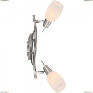 54983-2 Спот Globo Gillian, 2 плафона, белый, никель с хромом