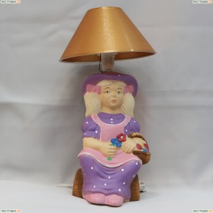 LN-1.C.Z.35 (фиолет) Lamkur Детская настольная лампа Девочка на бревне