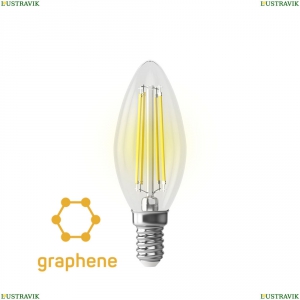 7134 (VG10-C35E14warm9W-F) Светодиодная лампа, Свеча E14 2800K 9W Graphene Voltega (Вольтега), Crystal