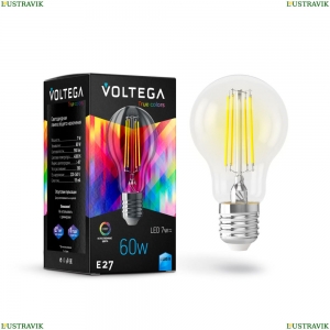 7155 Лампа светодиодная филаментная E27 7W 4000K Voltega (Вольтега), Crystal