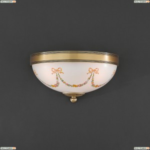 A.8010/2 Светильник настенный Reccagni Angelo, 2 лампы, бронза, белый с рисунком