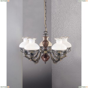 L.2810/5 Люстра подвесная Reccagni Angelo, 5 плафонов, бронза, дерево