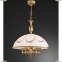 L 8000/48 Люстра подвесная Reccagni Angelo, 5 ламп, бронза, белый с рисунком