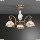 PL.8030/3 Люстра потолочная Reccagni Angelo, 3 плафона, бронза, белый с рисунком