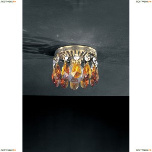 SPOT 6001 Светильник встраиваемый Reccagni Angelo круглый, 1 лампа, бронза, янтарный с прозрачным хрусталем
