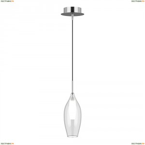 803021 Подвес Lightstar, 1 лампа, хром, белый с прозрачным