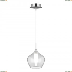 803041 Подвес Lightstar, 1 лампа, хром, белый с прозрачным