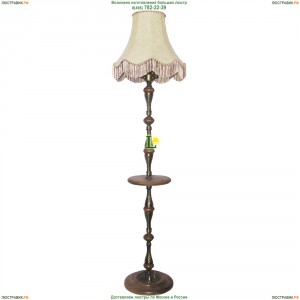НТБ51-3х60-023 Тоскана/абажур/патина Торшер деревянный со столиком и кожаным абажуром Epicentr (ЭПИцентр)