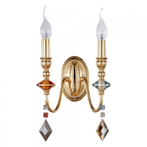 MERCEDES AP2 GOLD/COLOR Бра Crystal Lux, MERCEDES