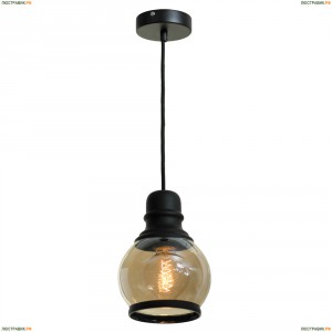 LSP-9689 Светильник подвесной Lussole (Люссоль) Loft, 1 лампа, черный, янтарный