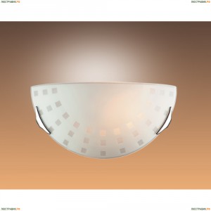 062 Настенный светильник бра Sonex Quadro White полукруглый белый с узором, 1 лампа, хром