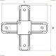 502149 Коннектор X-образный Lightstar (Лайтстар), Barra Gray
