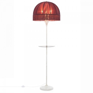 Citilux Базель CL407923T Торшер патина со столиком и красным абажуром