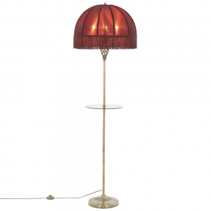 Citilux Базель CL407933T Торшер бронза со столиком и красным абажуром