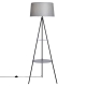 Citilux Рейнер CL806022 Торшер чёрный со столиком и серым абажуром